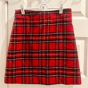 J. Crew Wool Plaid Skirt